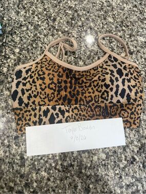 LainSnow Leopard Print Bikini Top in Brown and Black